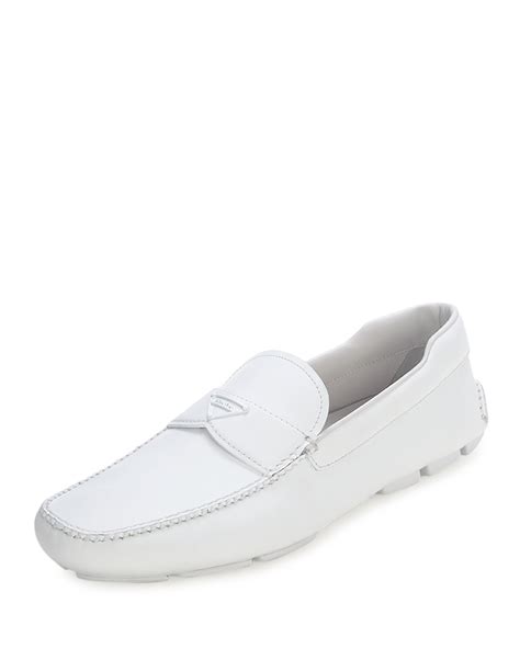 prada leather loafers woman|prada loafers women white.